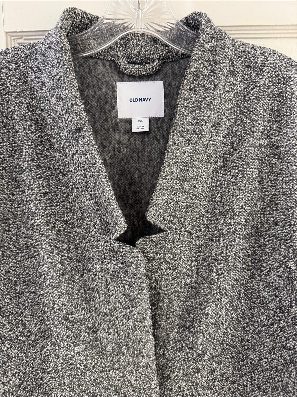 Old Navy Textured Boucle Gray Oversized Pea Coat Sz XXL - Picture 6 of 12